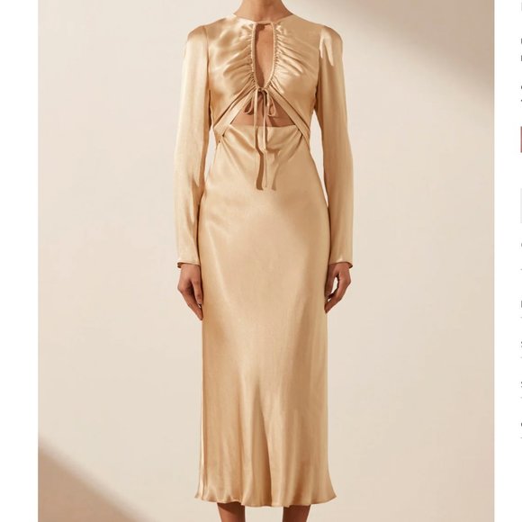 Shona Joy Dresses & Skirts - Shona Joy, Long Sleeve Cut Out Midi dress